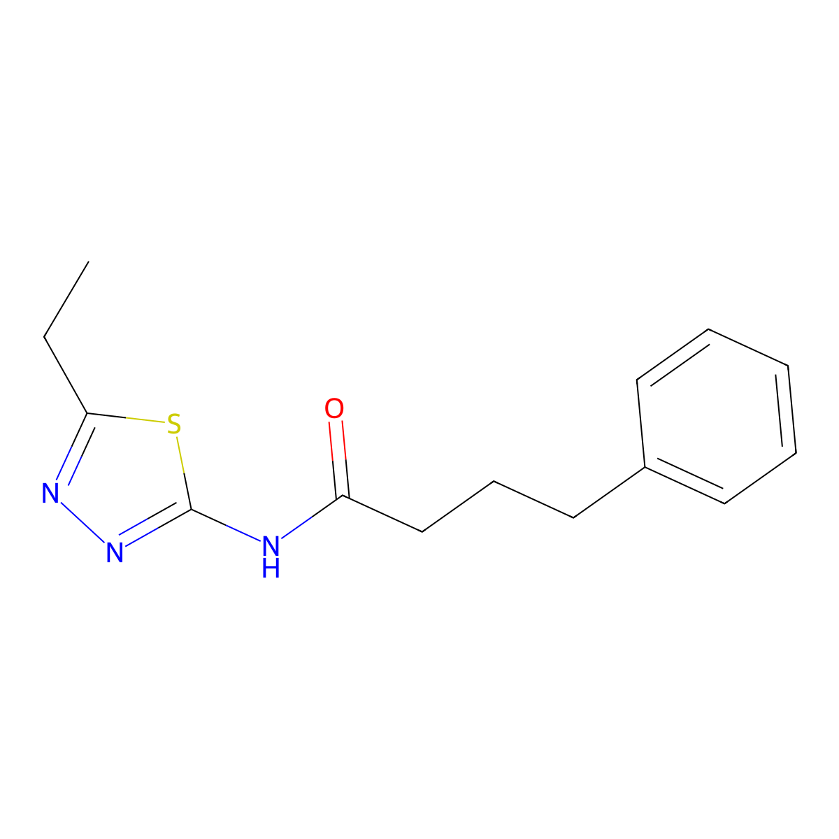 N-(5-ethyl-1,3,4-thiadiazol-2-yl)-4-phenylbutanamide molecular structure, CAS 723257-95-2