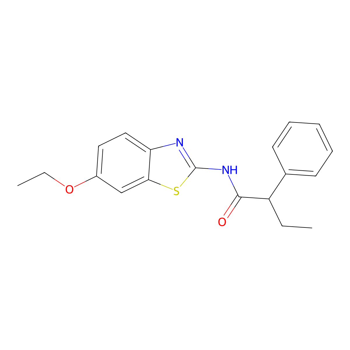 N-(6-Ethoxy-benzothiazol-2-yl)-2-phenyl-butyramide molecular structure, CAS 723257-97-4