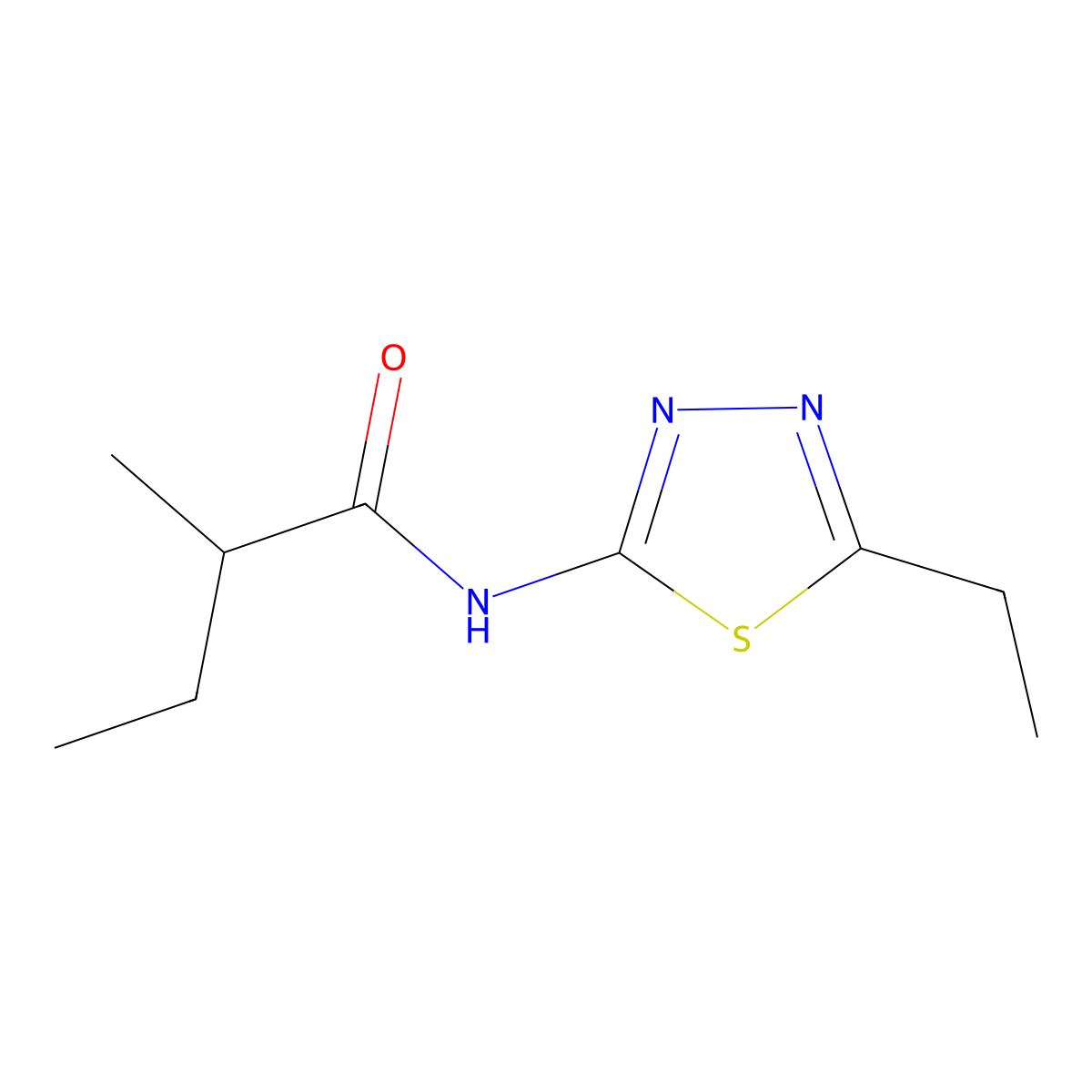 N-(5-ethyl-1,3,4-thiadiazol-2-yl)-2-methylbutanamide molecular structure, CAS 723257-99-6