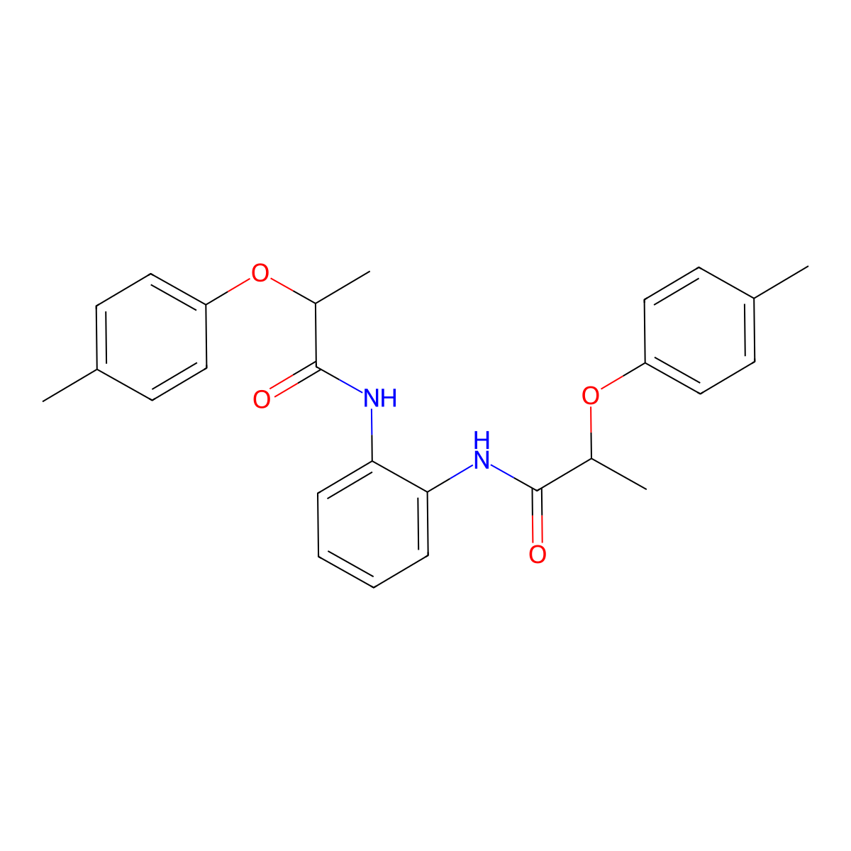 2-(4-methylphenoxy)-N-[2-[2-(4-methylphenoxy)propanoylamino]phenyl]propanamide molecular structure, CAS 723258-29-5