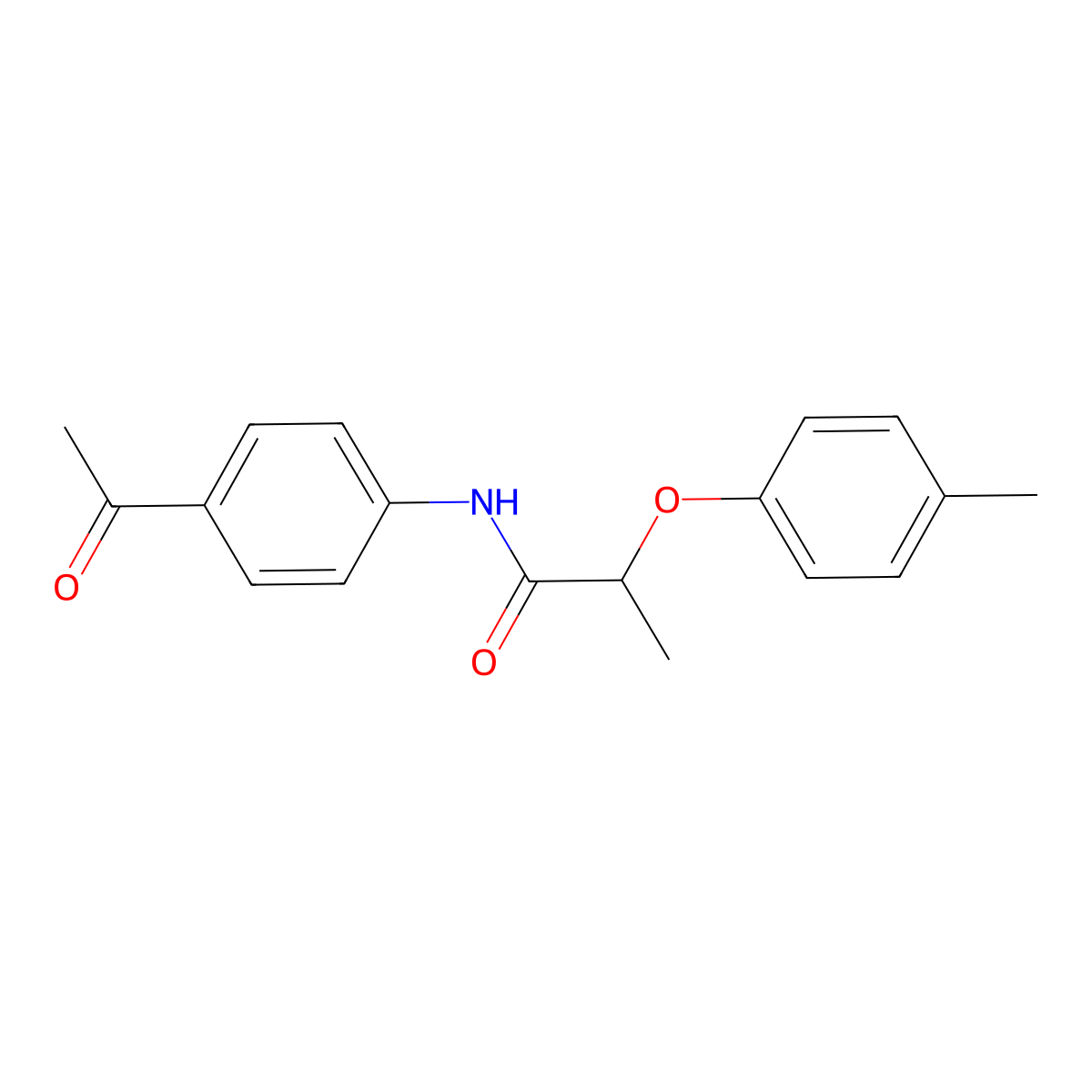 N-(4-acetylphenyl)-2-(4-methylphenoxy)propanamide molecular structure, CAS 723258-35-3