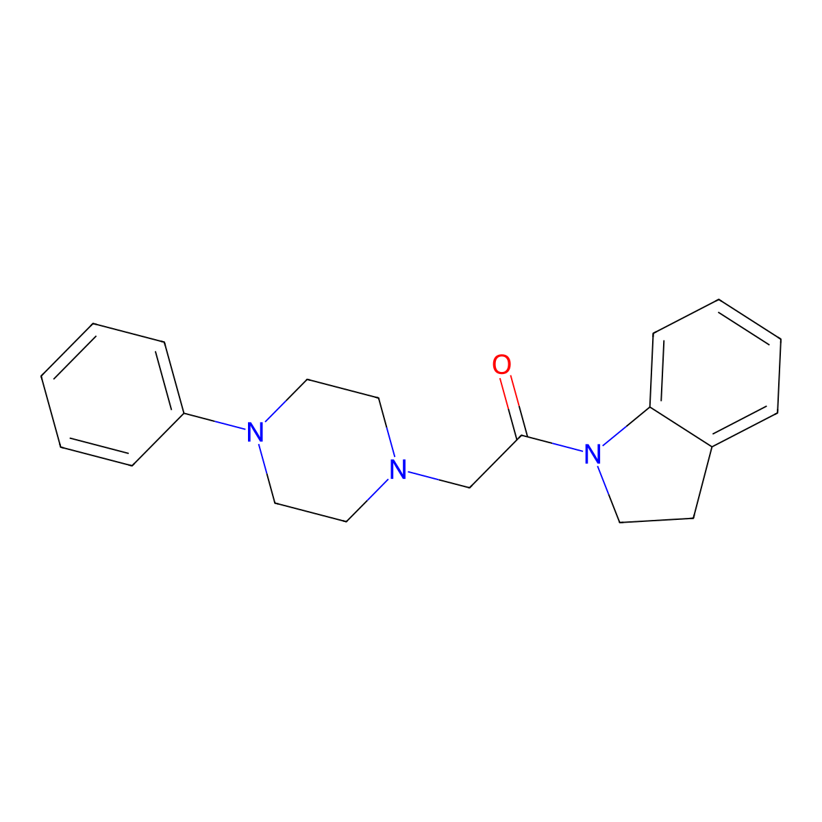 1-[(4-Phenyl-1-piperazinyl)acetyl]indoline molecular structure, CAS 723258-80-8
