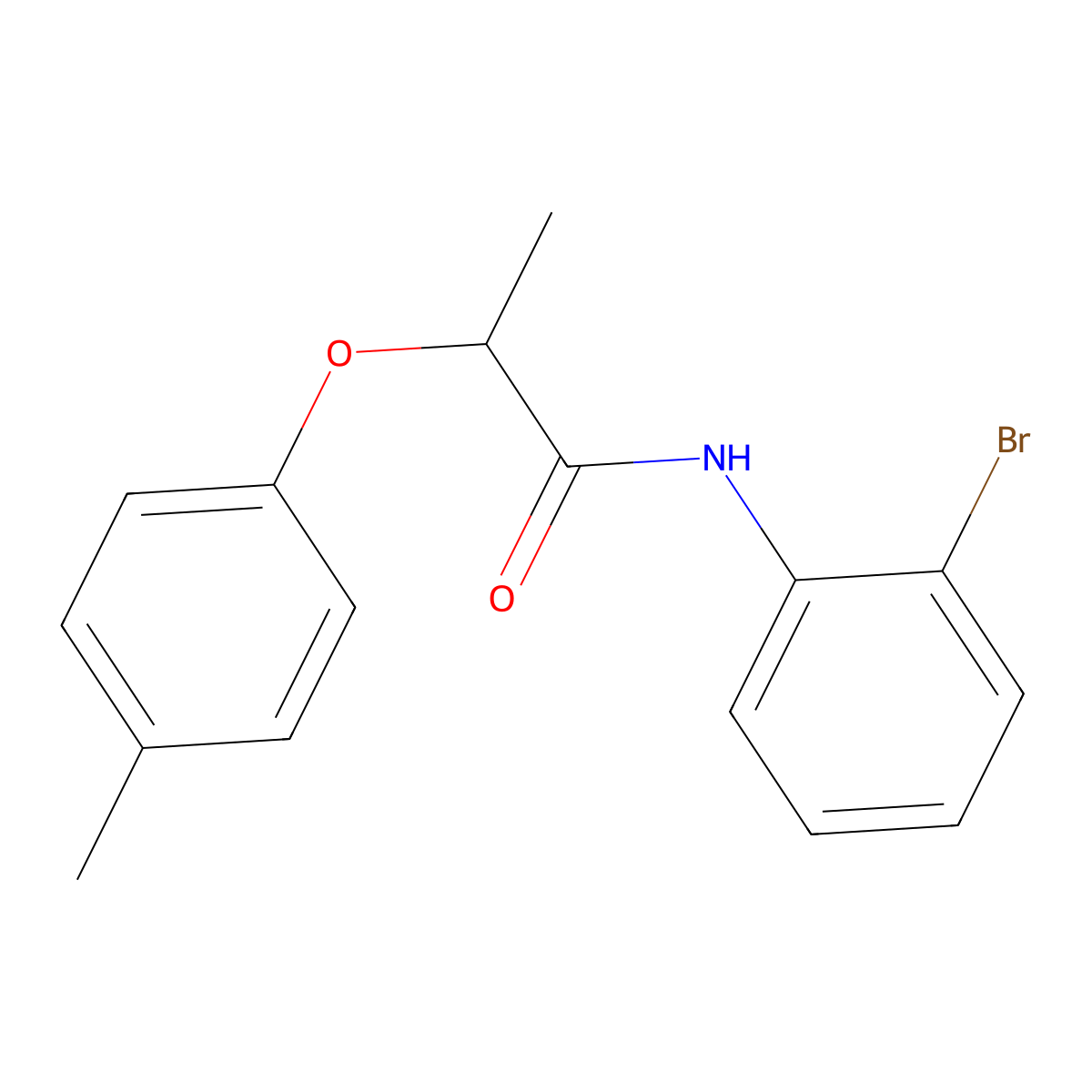 N-(2-bromophenyl)-2-(4-methylphenoxy)propanamide molecular structure, CAS 723259-28-7