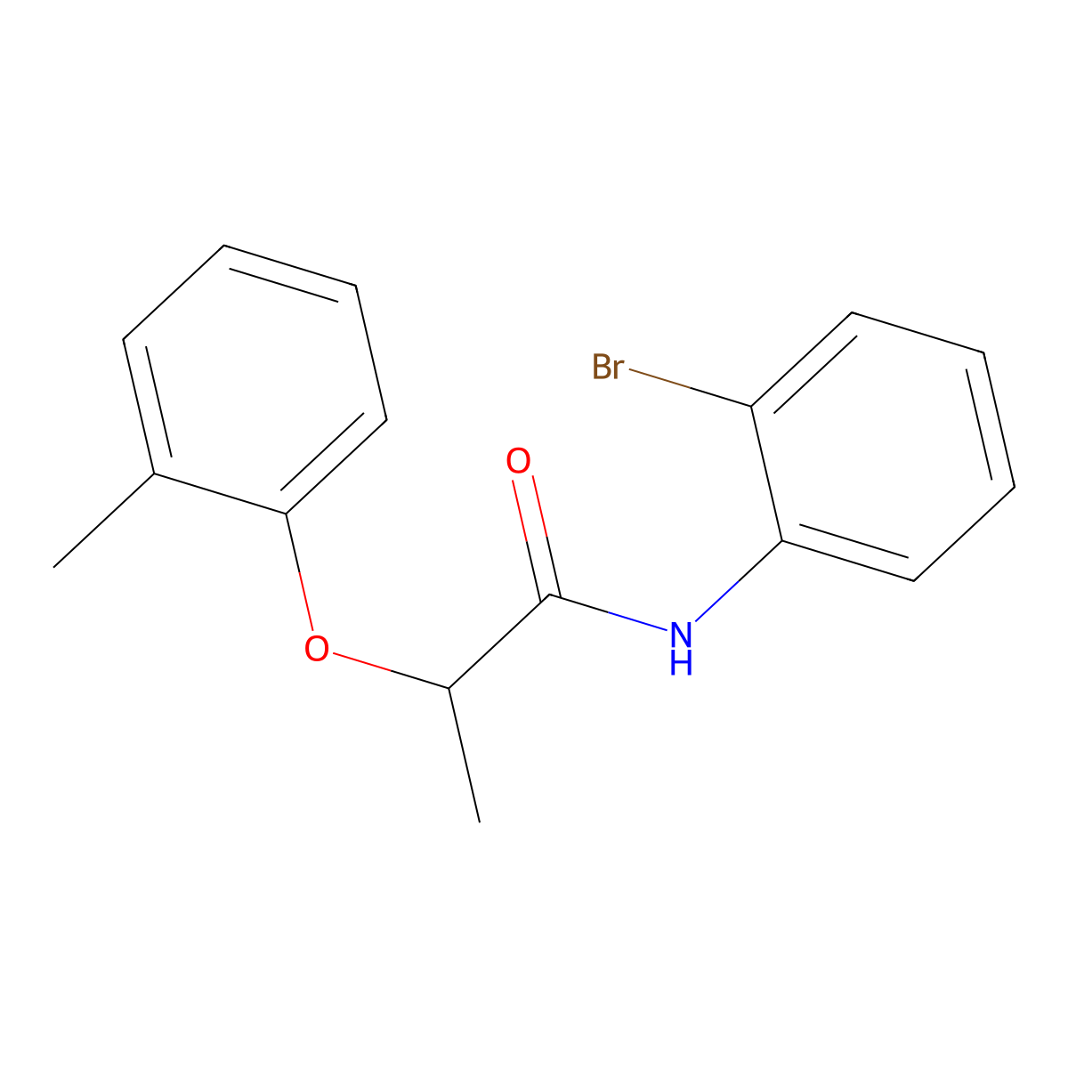 N-(2-bromophenyl)-2-(2-methylphenoxy)propanamide molecular structure, CAS 723259-32-3