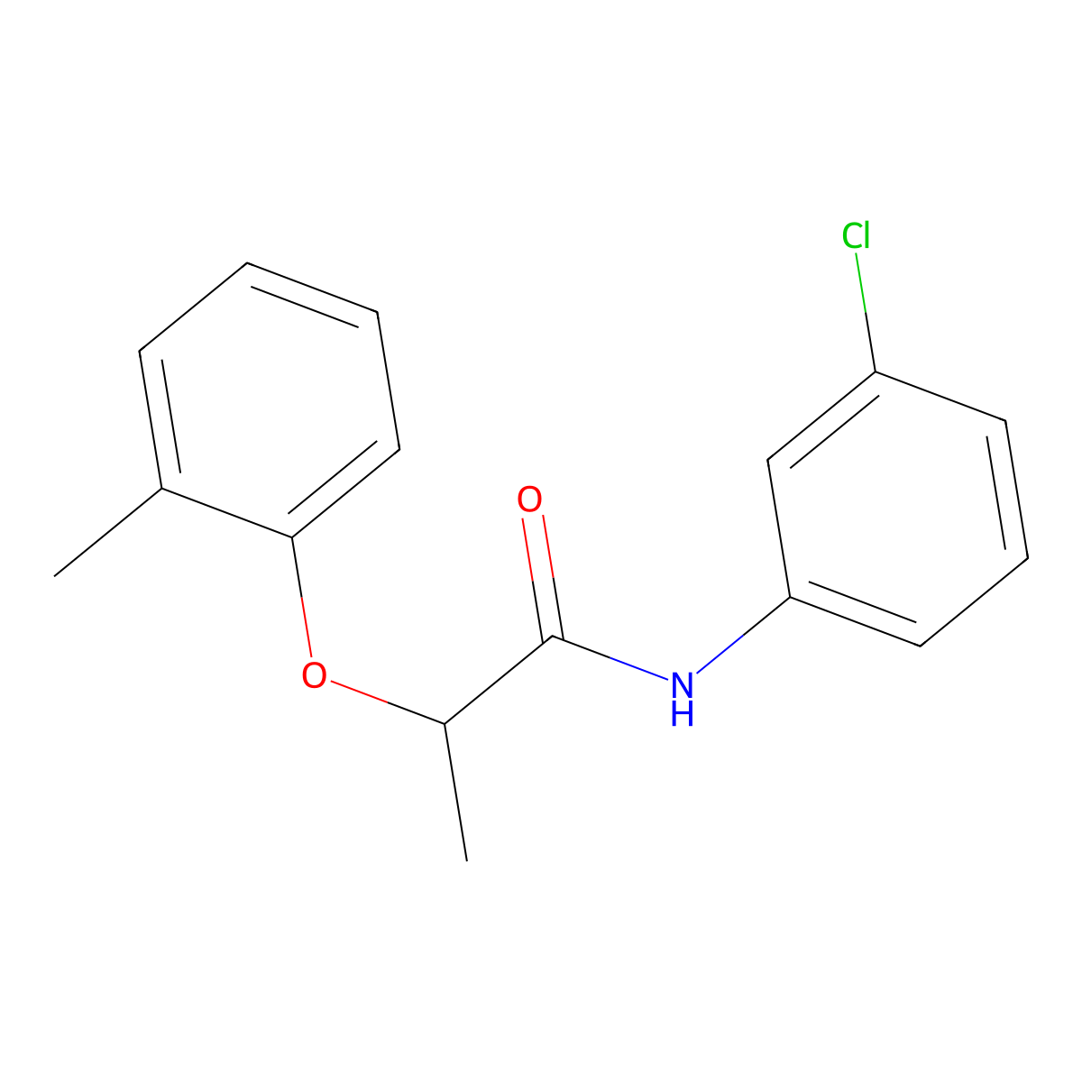 N-(3-chlorophenyl)-2-(2-methylphenoxy)propanamide molecular structure, CAS 723259-36-7