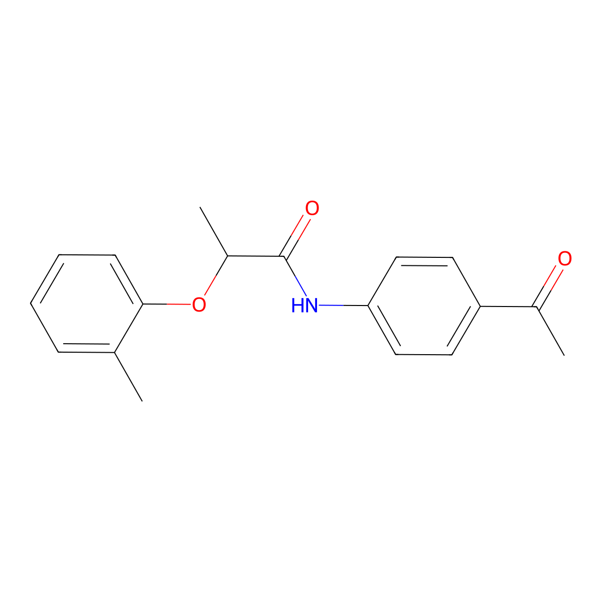 N-(4-acetylphenyl)-2-(2-methylphenoxy)propanamide molecular structure, CAS 723259-38-9