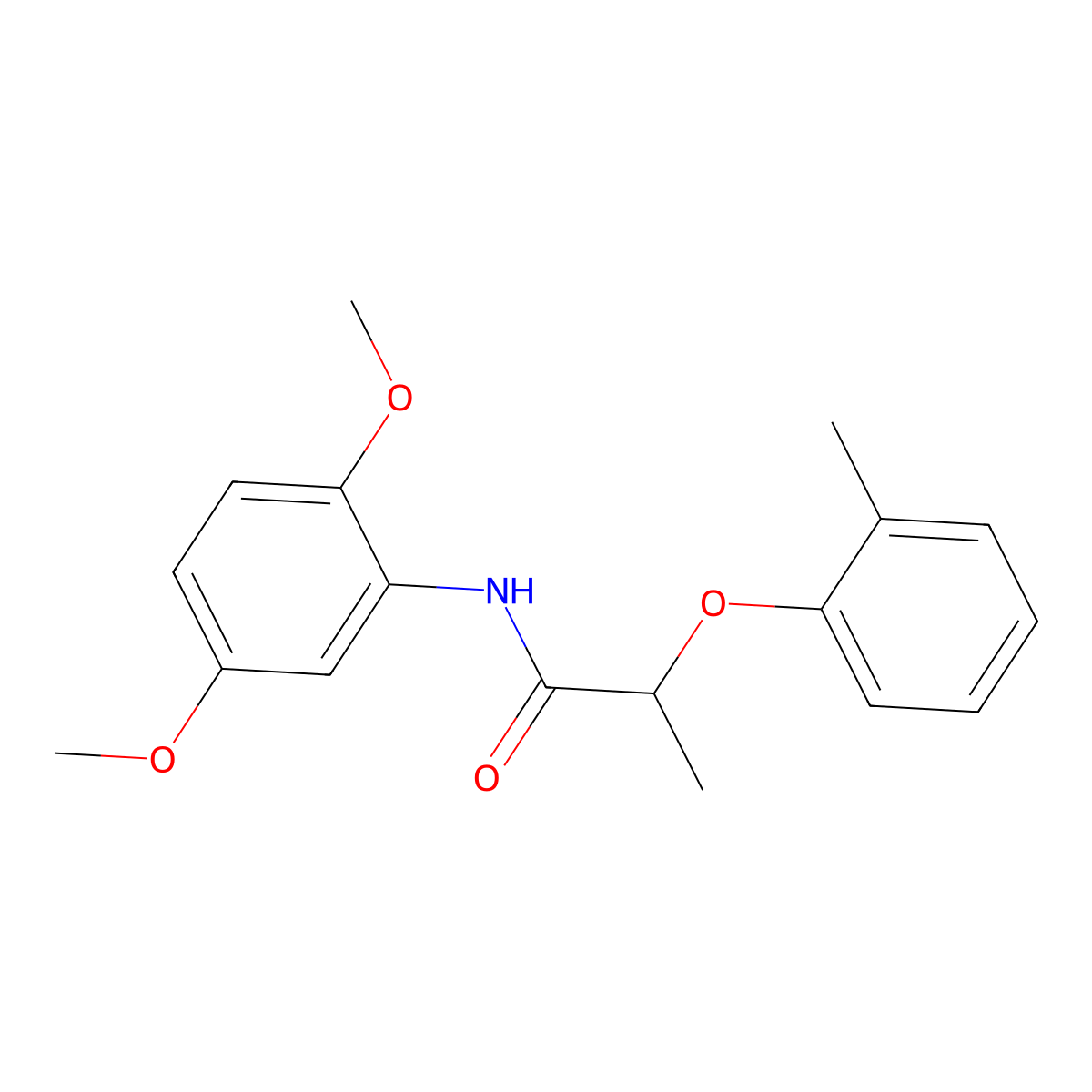N-(2,5-dimethoxyphenyl)-2-(2-methylphenoxy)propanamide molecular structure, CAS 723259-48-1