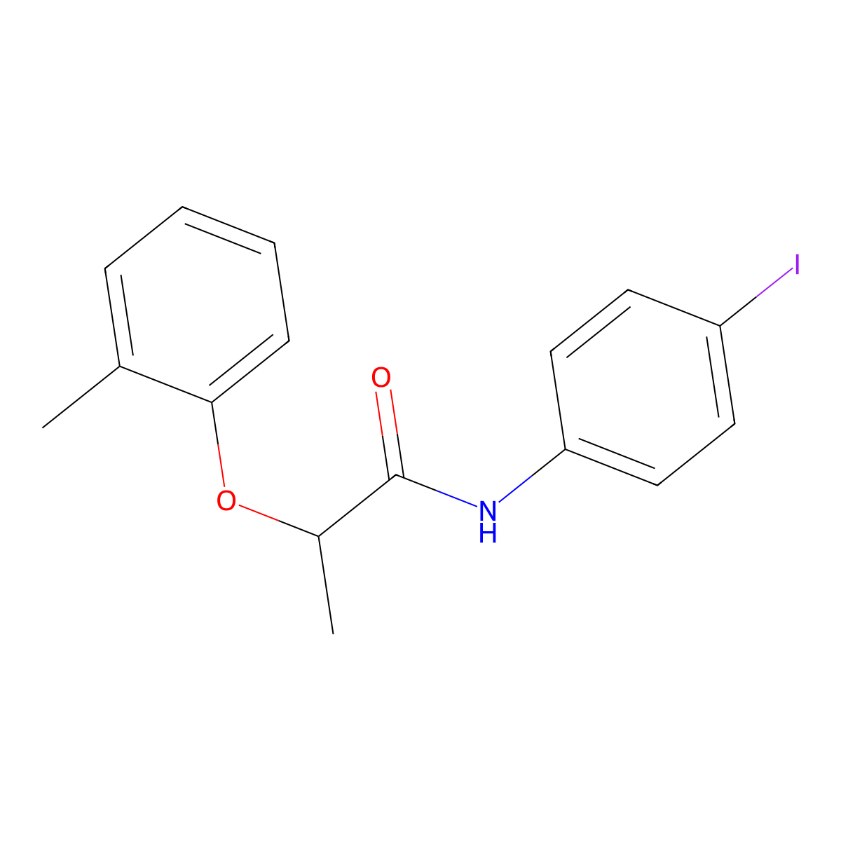 N-(4-iodophenyl)-2-(2-methylphenoxy)propanamide molecular structure, CAS 723259-49-2