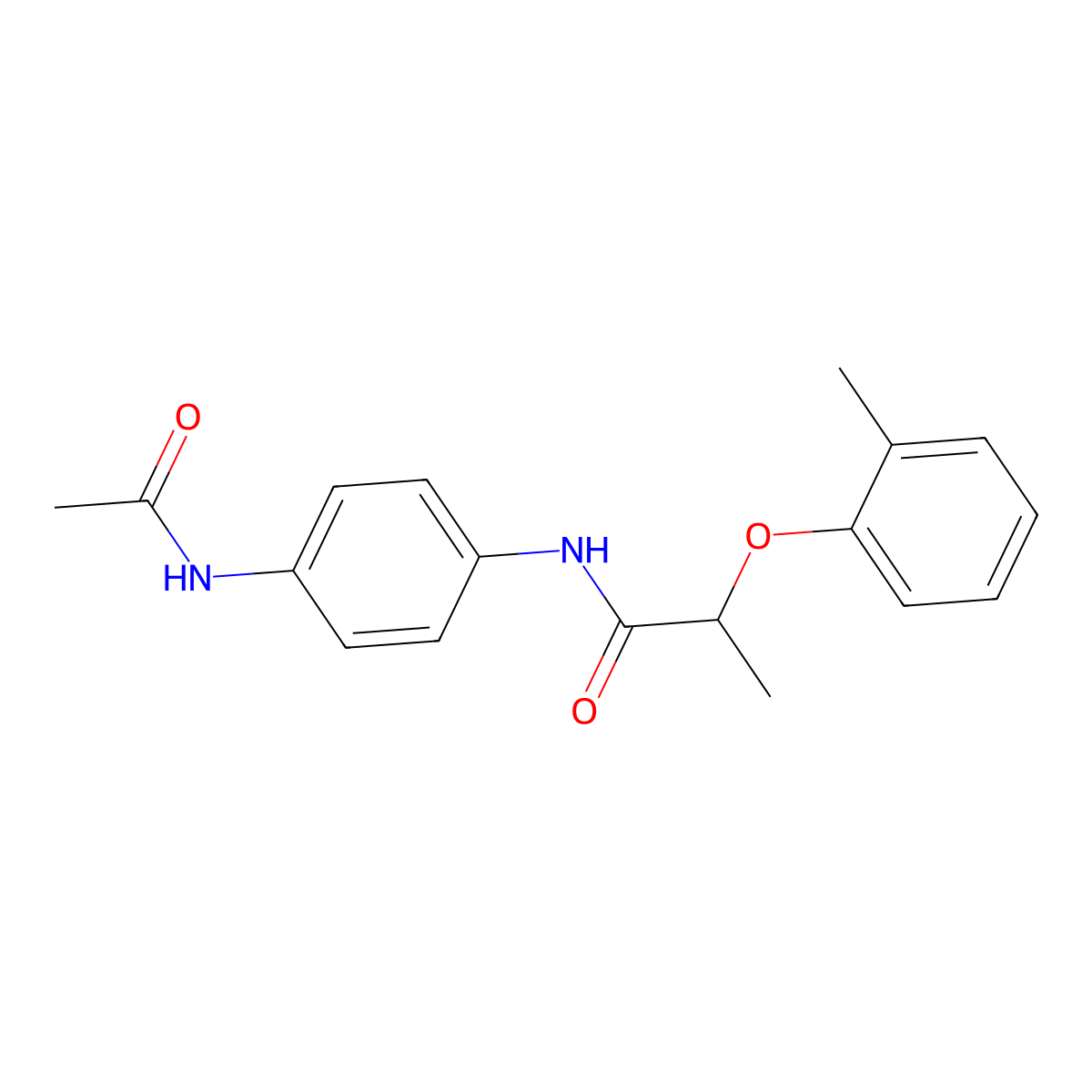 N-[4-(acetylamino)phenyl]-2-(2-methylphenoxy)propanamide molecular structure, CAS 723259-51-6
