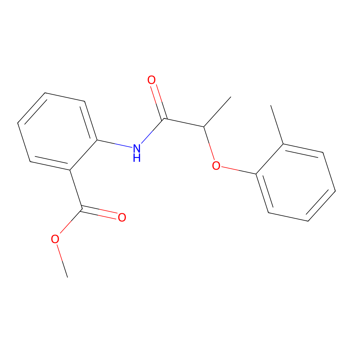 Methyl 2-{[2-(2-methylphenoxy)propanoyl]amino}benzoate molecular structure, CAS 723259-61-8