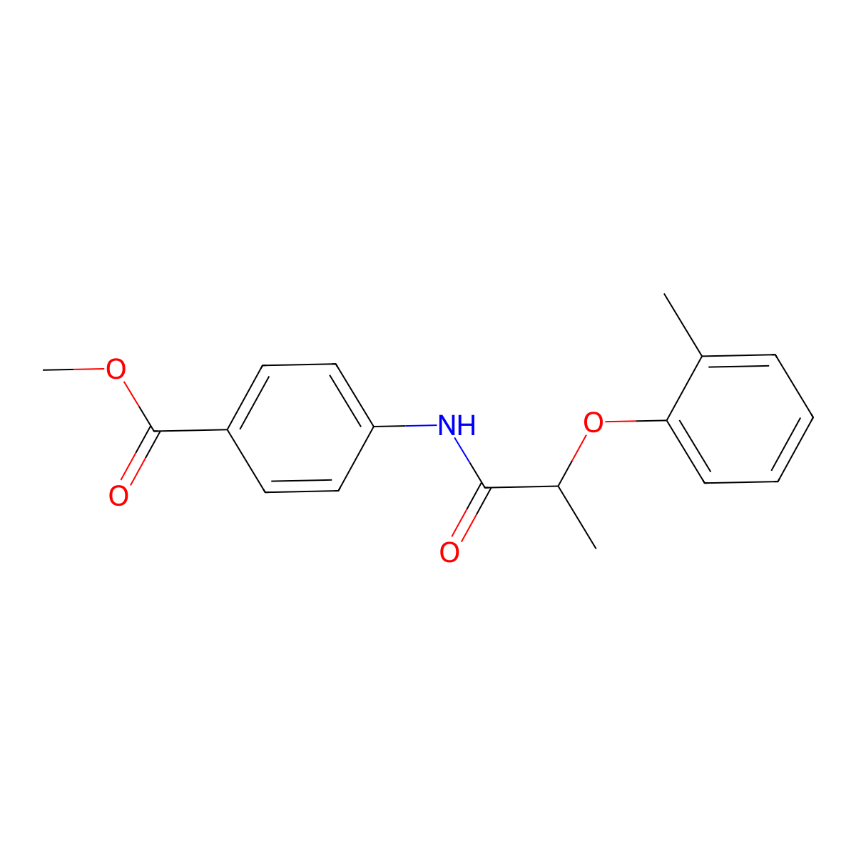 Methyl 4-[2-(2-methylphenoxy)propanoylamino]benzoate molecular structure, CAS 723259-62-9