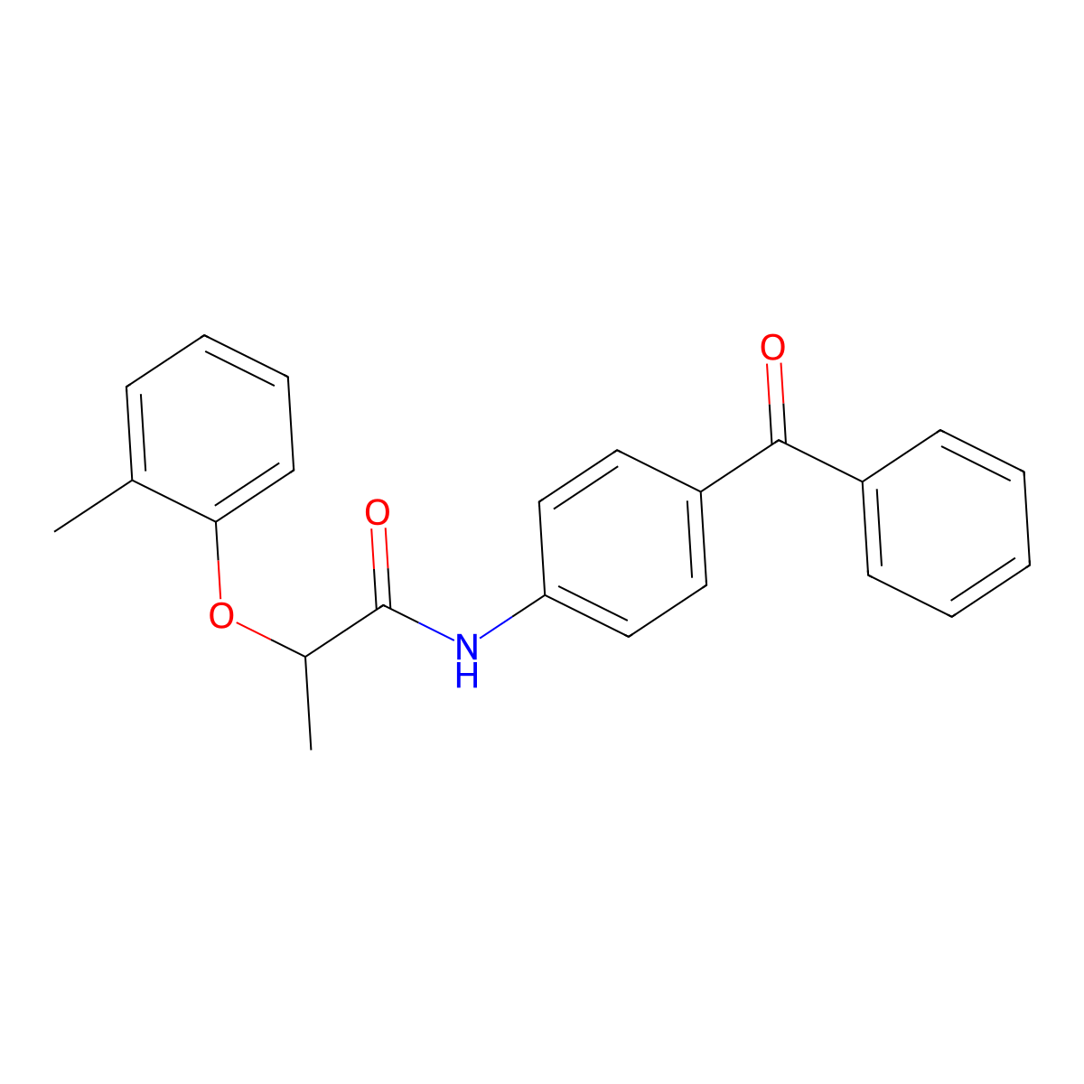 N-(4-benzoylphenyl)-2-(2-methylphenoxy)propanamide molecular structure, CAS 723259-65-2