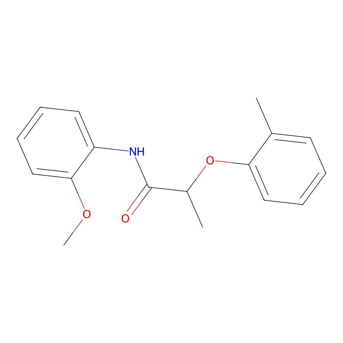 N-(2-methoxyphenyl)-2-(2-methylphenoxy)propanamide molecular structure, CAS 723259-69-6