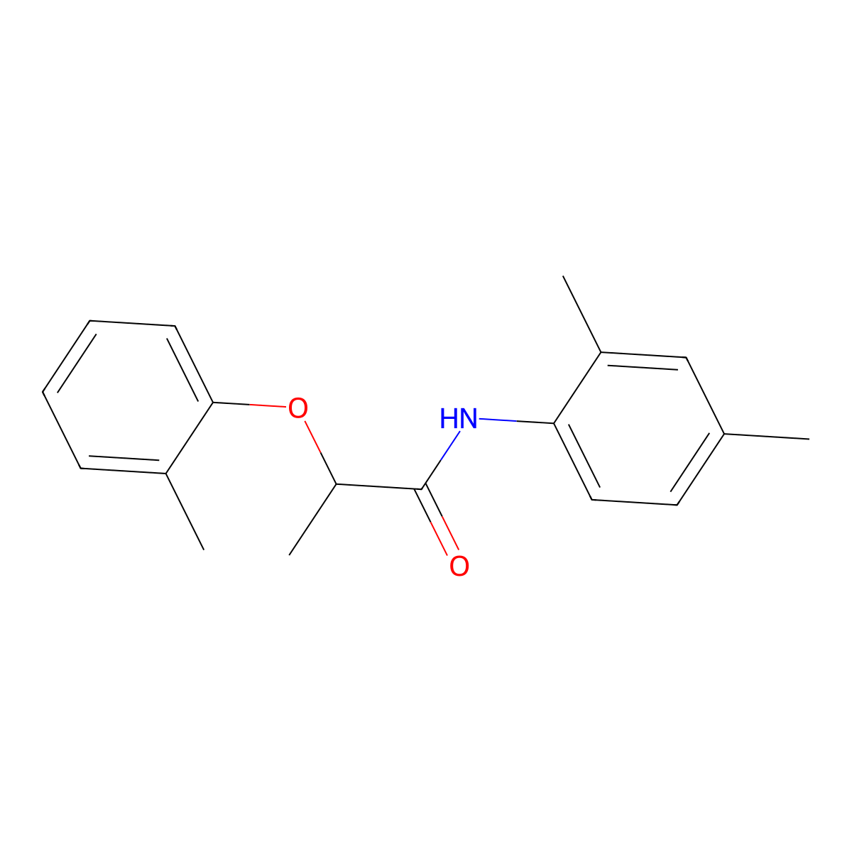 N-(2,4-dimethylphenyl)-2-(2-methylphenoxy)propanamide molecular structure, CAS 723259-71-0