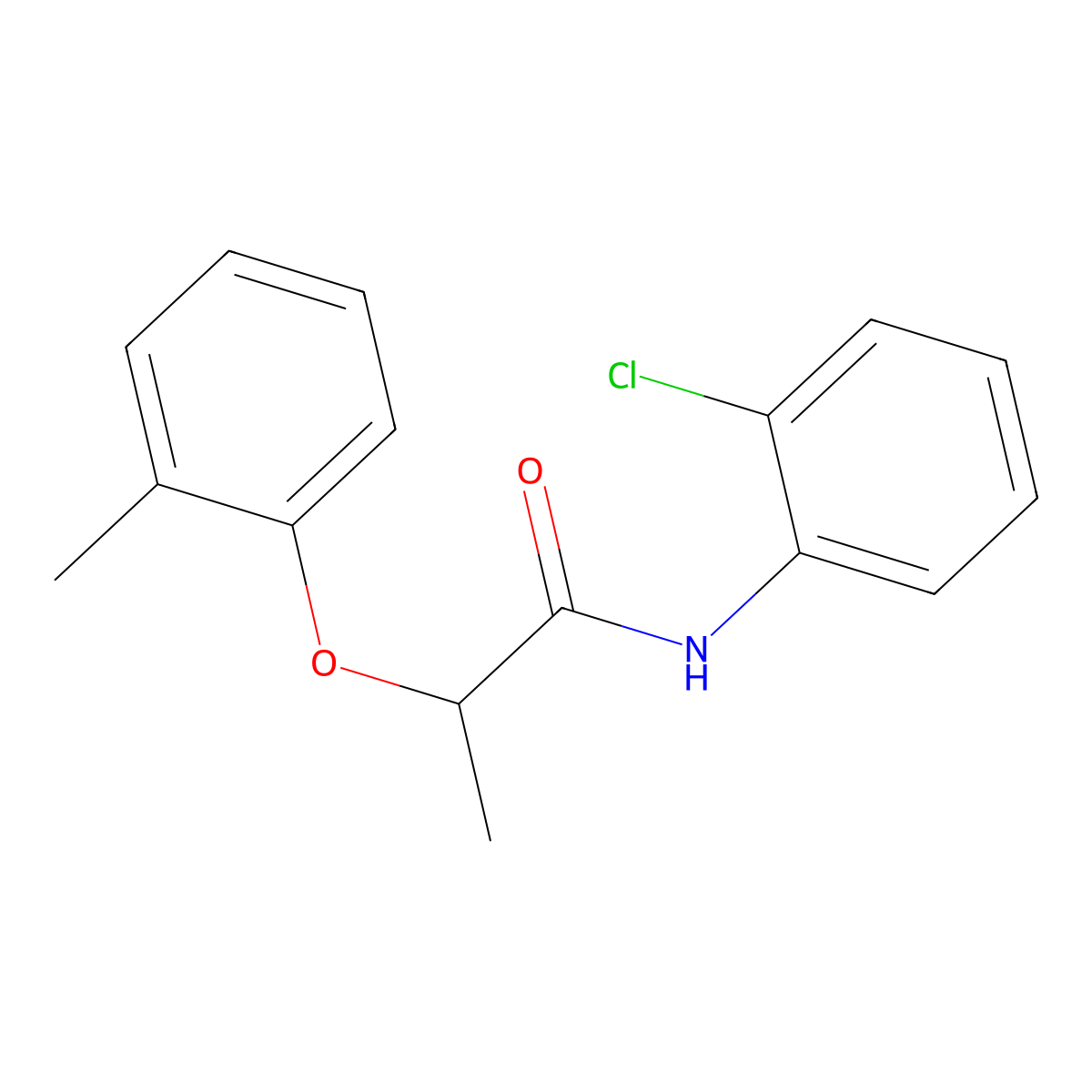 N-(2-chlorophenyl)-2-(2-methylphenoxy)propanamide molecular structure, CAS 723259-76-5