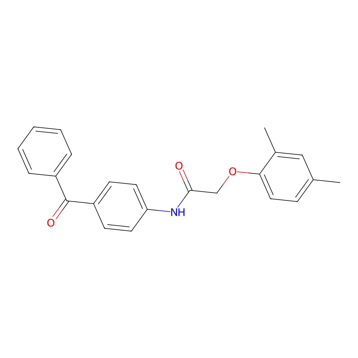 N-(4-benzoylphenyl)-2-(2,4-dimethylphenoxy)acetamide molecular structure, CAS 723259-85-6