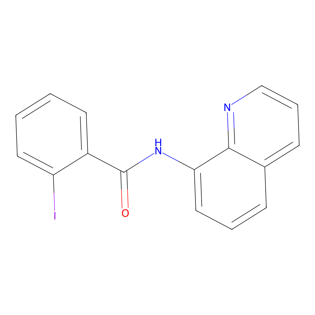 2-iodo-N-quinolin-8-ylbenzamide molecular structure, CAS 723259-89-0