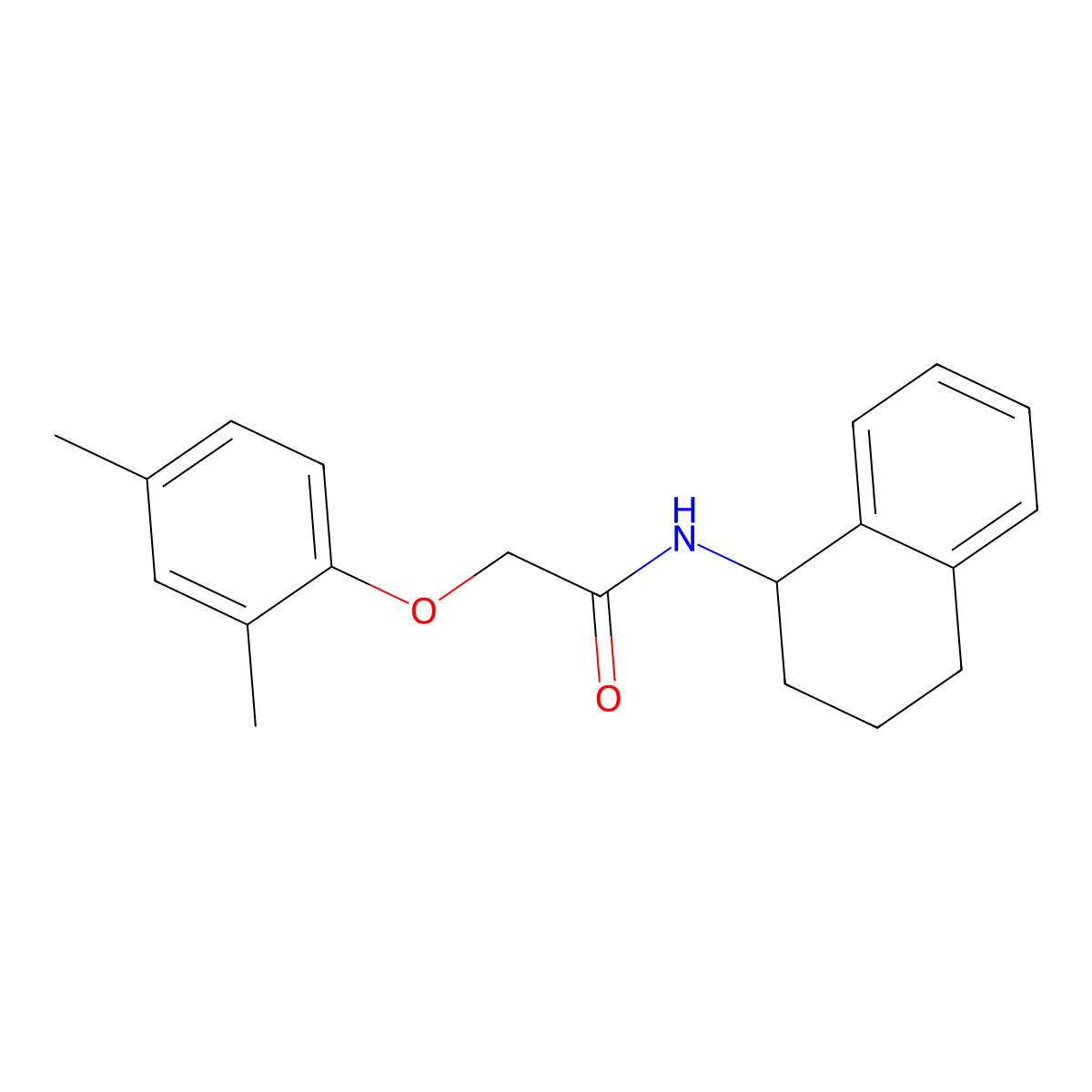 2-(2,4-dimethylphenoxy)-N-(1,2,3,4-tetrahydronaphthalen-1-yl)acetamide molecular structure, CAS 723259-94-7