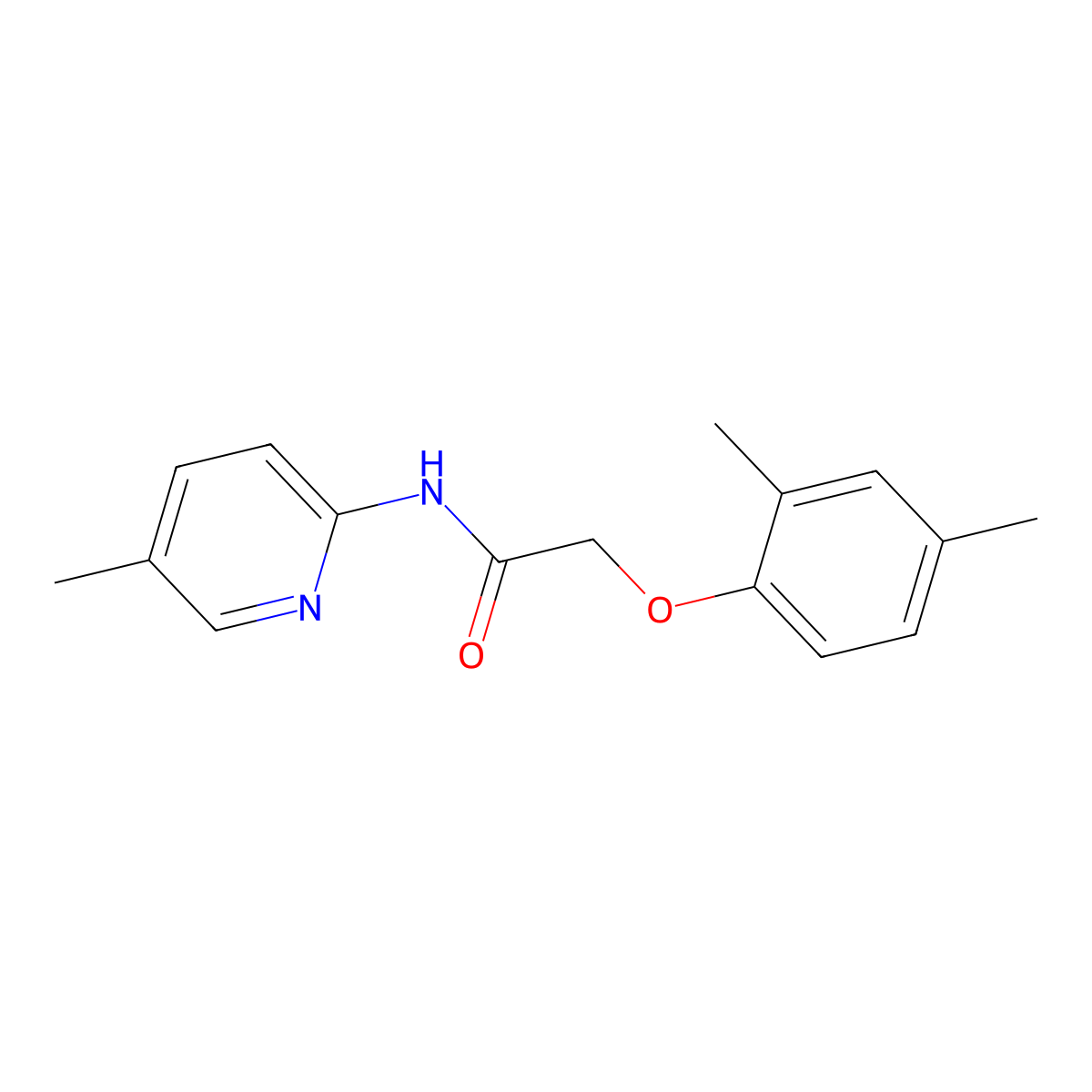 2-(2,4-dimethylphenoxy)-N-(5-methylpyridin-2-yl)acetamide molecular structure, CAS 723259-97-0