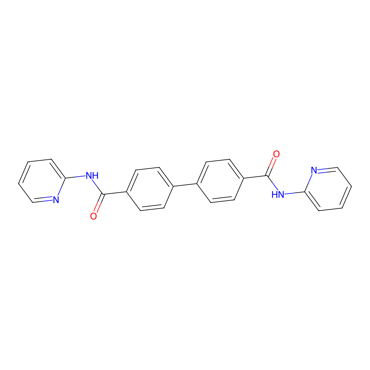 N~4~,N~4~'-di(2-pyridinyl)[1,1'-biphenyl]-4,4'-dicarboxamide molecular structure, CAS 723260-09-1