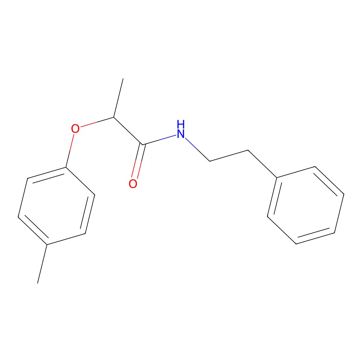 2-(4-methylphenoxy)-N-(2-phenylethyl)propanamide molecular structure, CAS 723260-19-3