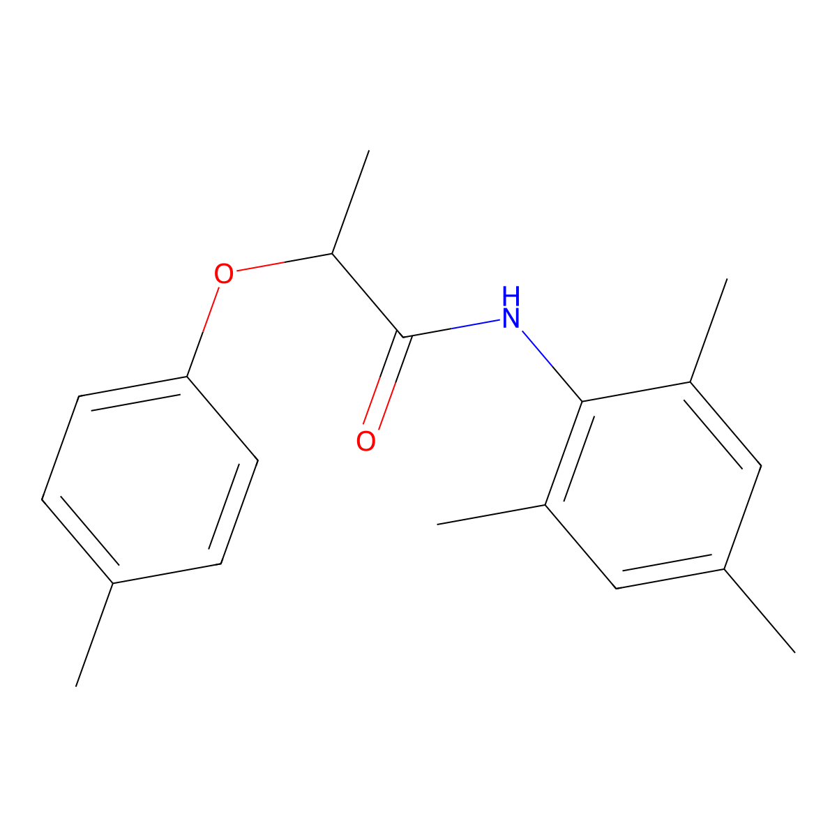 2-(4-methylphenoxy)-N-(2,4,6-trimethylphenyl)propanamide molecular structure, CAS 723260-21-7