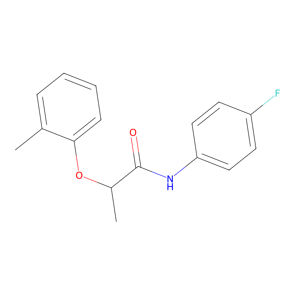 N-(4-fluorophenyl)-2-(2-methylphenoxy)propanamide molecular structure, CAS 723260-93-3