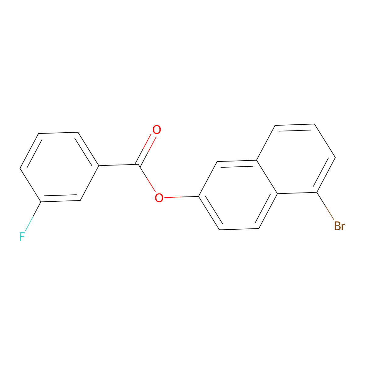 5-Bromo-2-naphthyl 3-fluorobenzoate molecular structure, CAS 723261-33-4