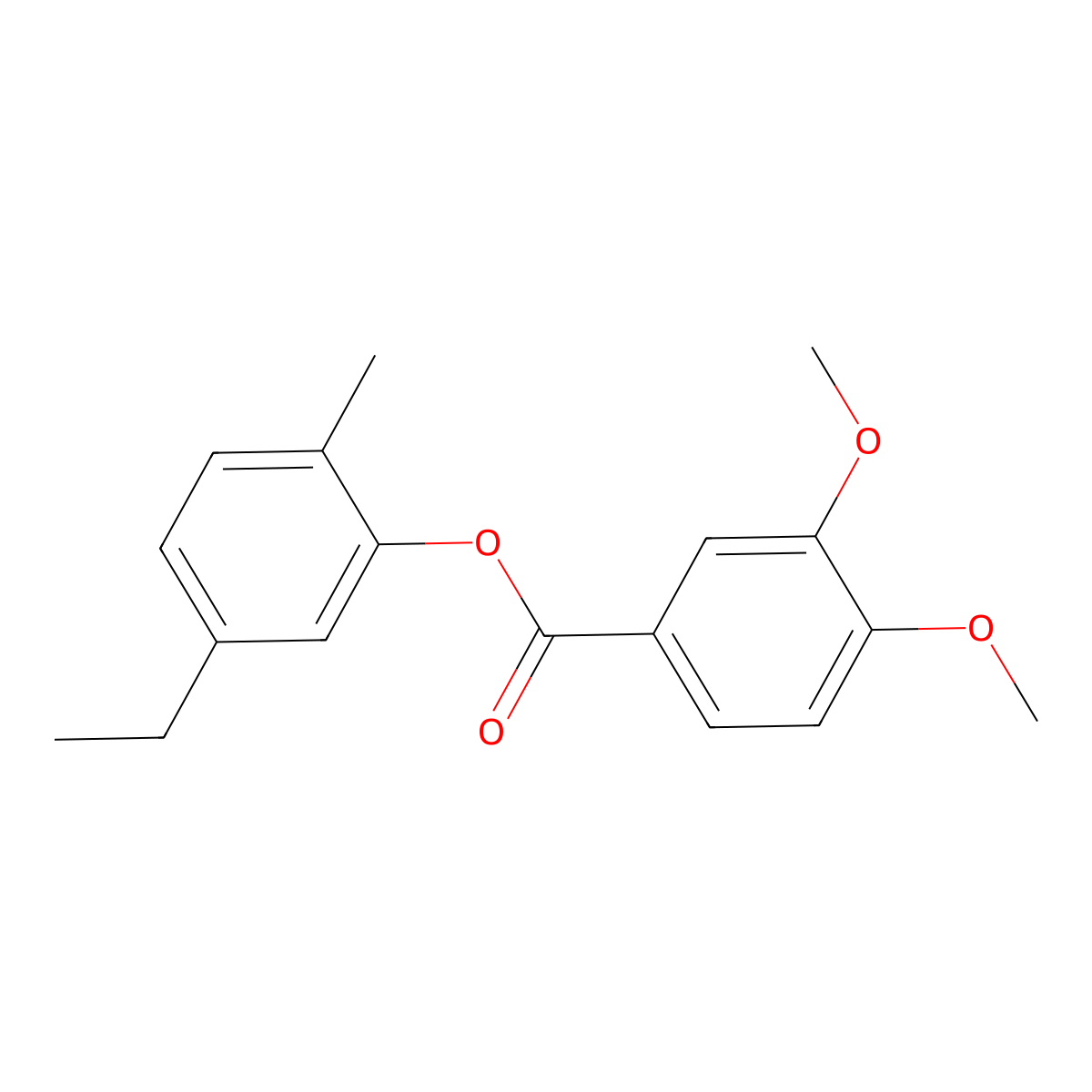 5-Ethyl-2-methylphenyl 3,4-dimethoxybenzoate molecular structure, CAS 723261-34-5