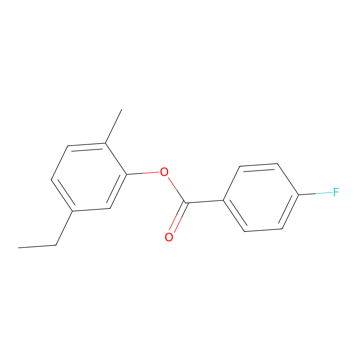 5-Ethyl-2-methylphenyl 4-fluorobenzoate molecular structure, CAS 723261-46-9