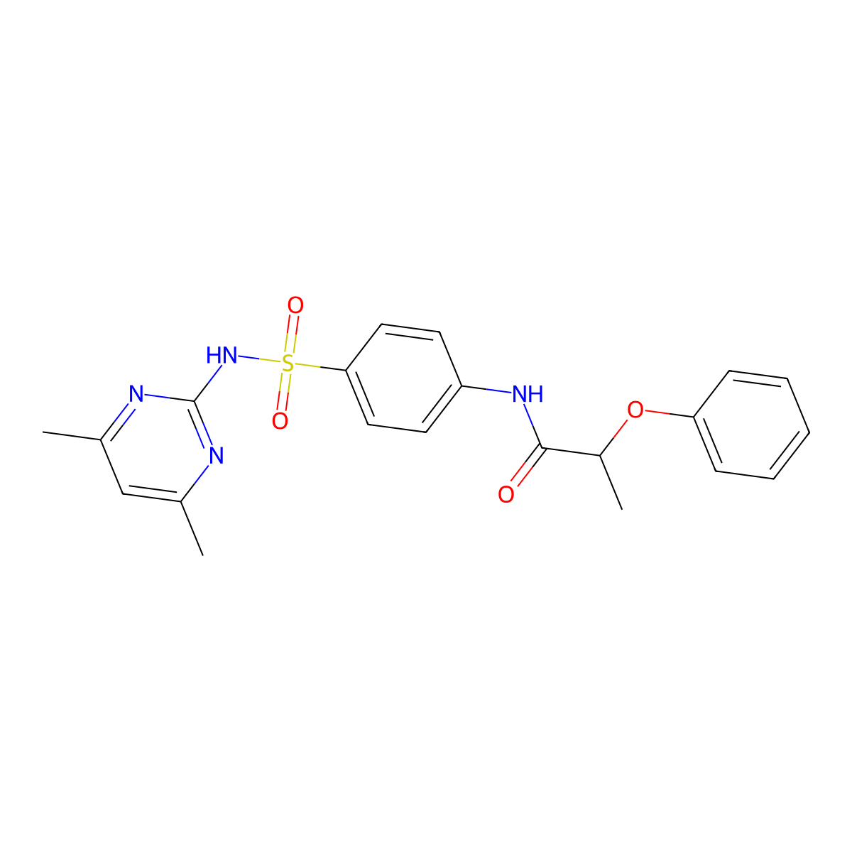 N-{4-[(4,6-dimethylpyrimidin-2-yl)sulfamoyl]phenyl}-2-phenoxypropanamide molecular structure, CAS 723261-67-4
