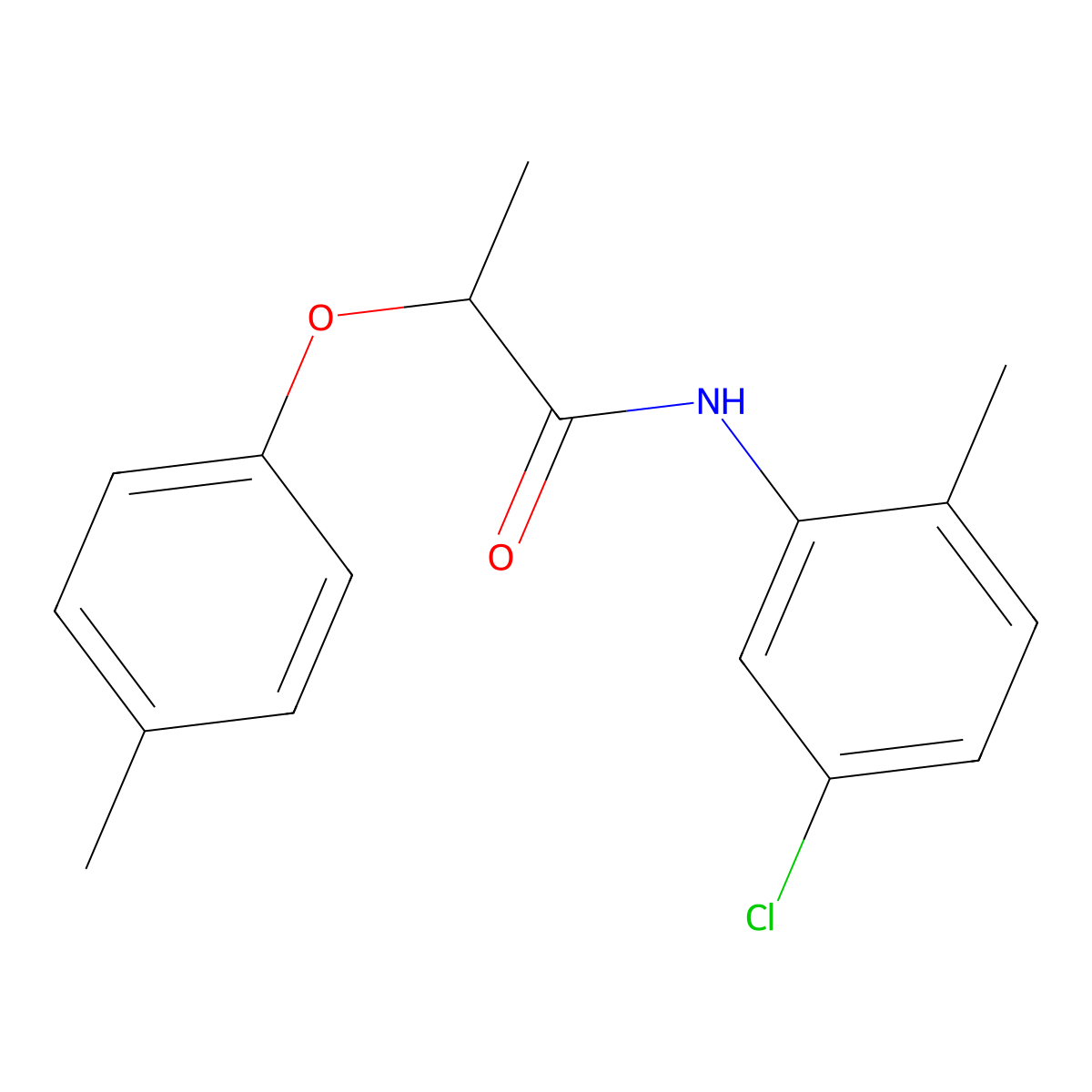 N-(5-chloro-2-methylphenyl)-2-(4-methylphenoxy)propanamide molecular structure, CAS 723262-14-4