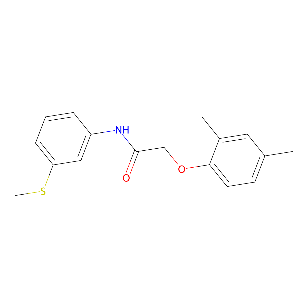 2-(2,4-dimethylphenoxy)-N-(3-methylsulfanylphenyl)acetamide molecular structure, CAS 723262-28-0