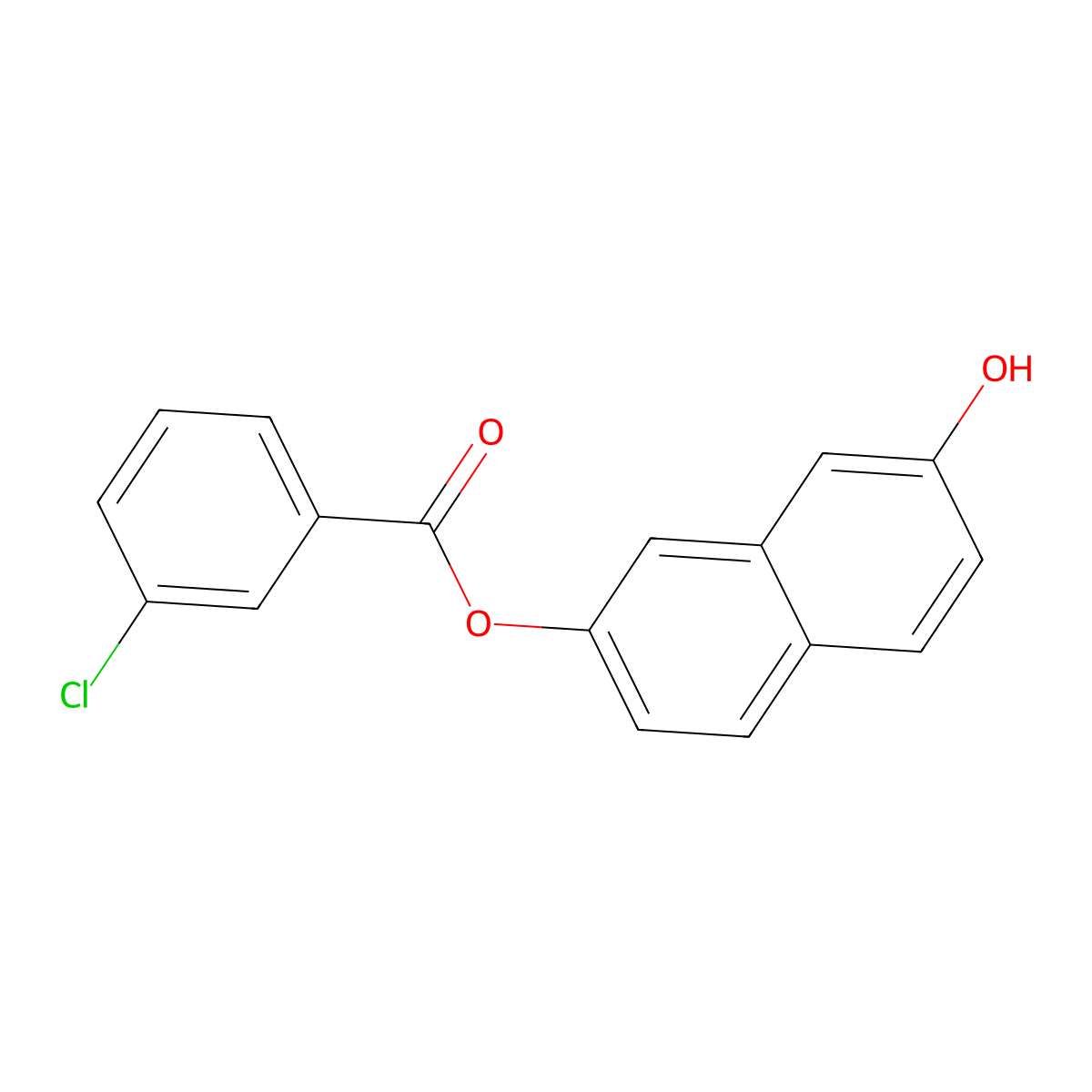 7-Hydroxy-2-naphthyl 3-chlorobenzoate molecular structure, CAS 723262-30-4