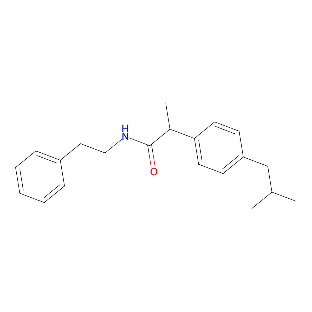 2-(4-isobutylphenyl)-N-(2-phenylethyl)propanamide molecular structure, CAS 723262-82-6