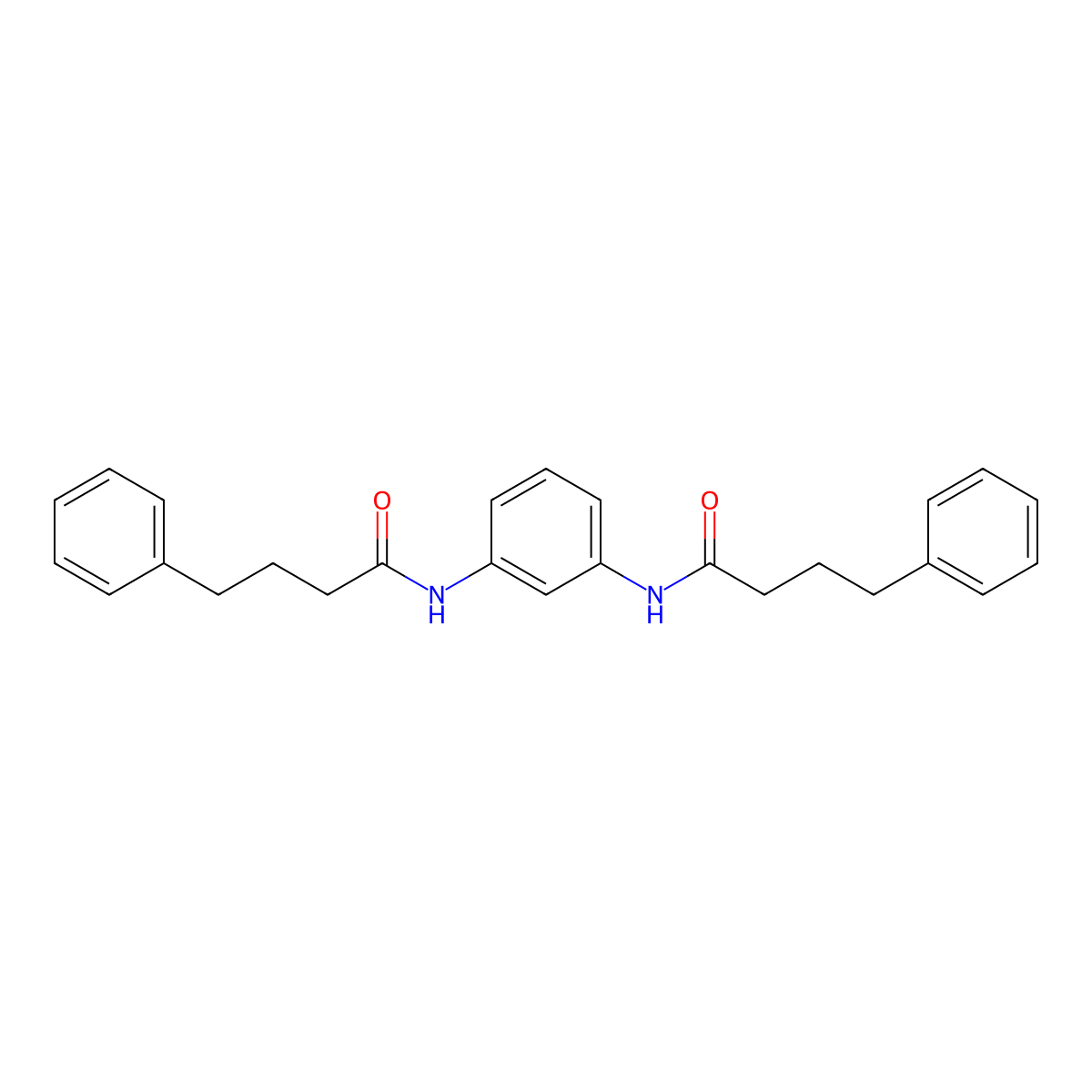 4-phenyl-N-[3-(4-phenylbutanoylamino)phenyl]butanamide molecular structure, CAS 723264-10-6