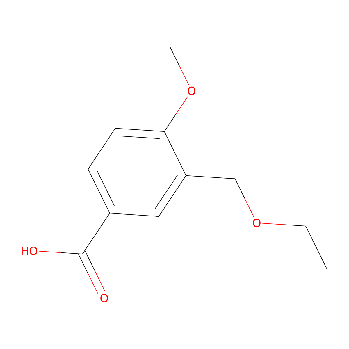 3-(Ethoxymethyl)-4-methoxybenzoic acid molecular structure, CAS 723265-09-6