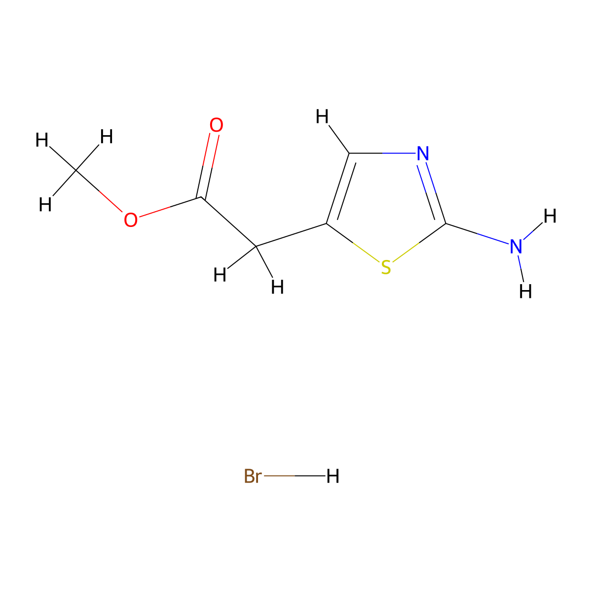 Methyl 2-(2-amino-1,3-thiazol-5-yl)acetate hydrobromide molecular structure, CAS 723278-34-0