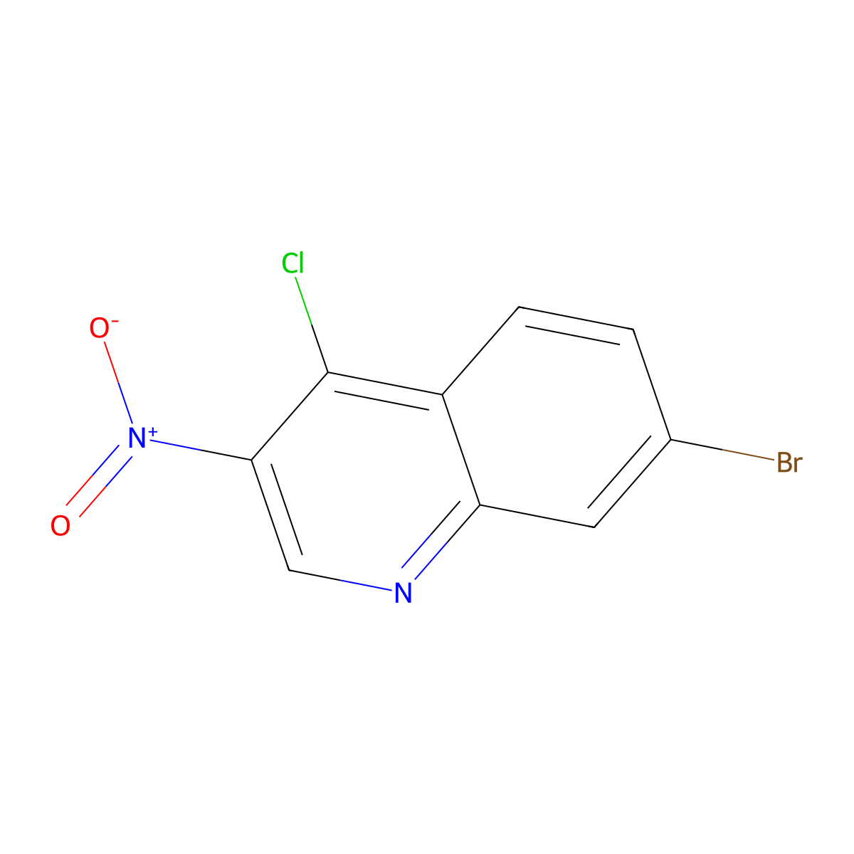 7-Bromo-4-chloro-3-nitroquinoline molecular structure, CAS 723280-98-6