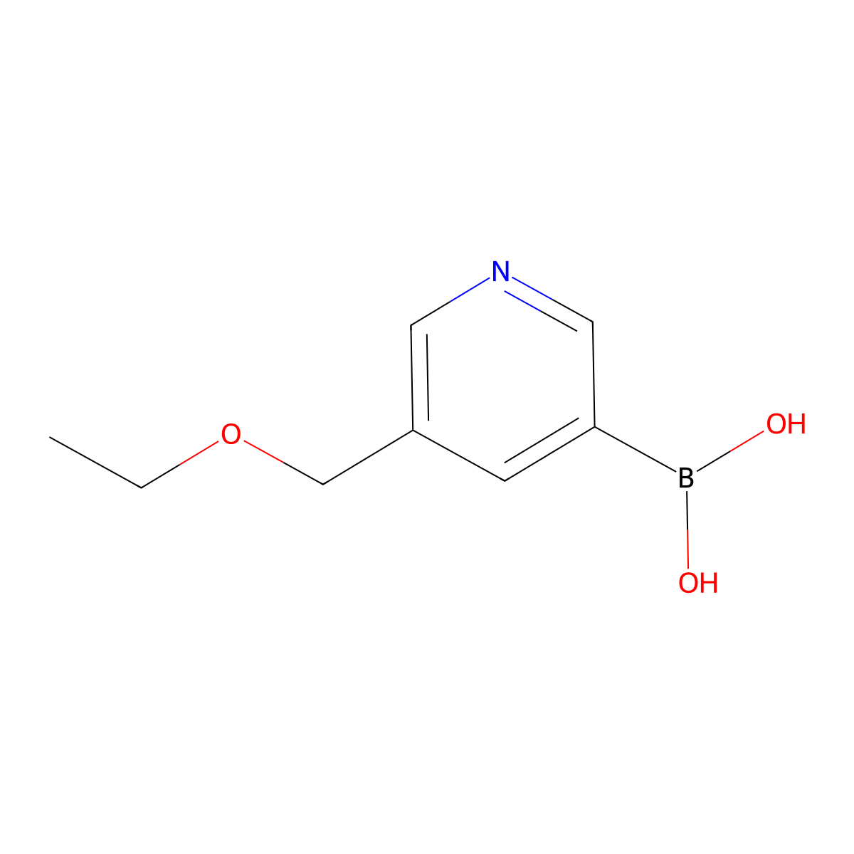5-(Ethoxymethyl)pyridine-3-boronic acid molecular structure, CAS 723281-60-5