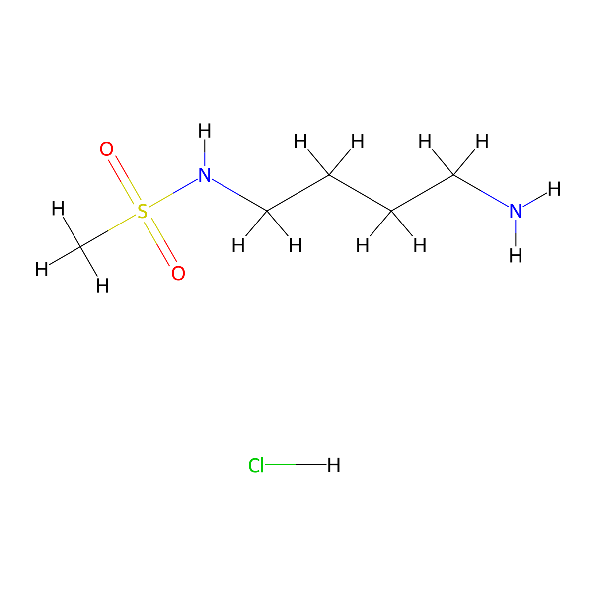 N-(4-aminobutyl)methanesulfonamide hydrochloride molecular structure, CAS 723282-40-4