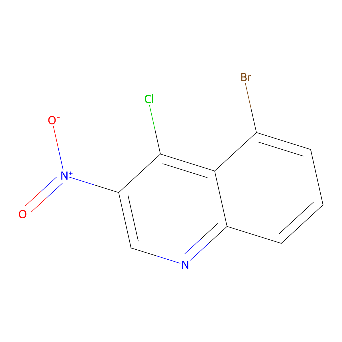 5-Bromo-4-chloro-3-nitroquinoline molecular structure, CAS 723283-91-8