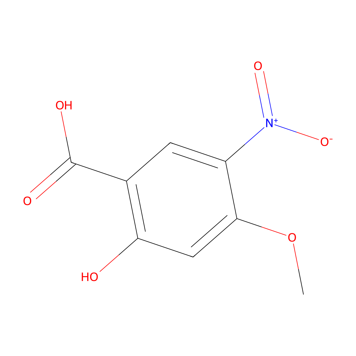 2-Hydroxy-4-methoxy-5-nitrobenzoic acid molecular structure, CAS 723284-11-5