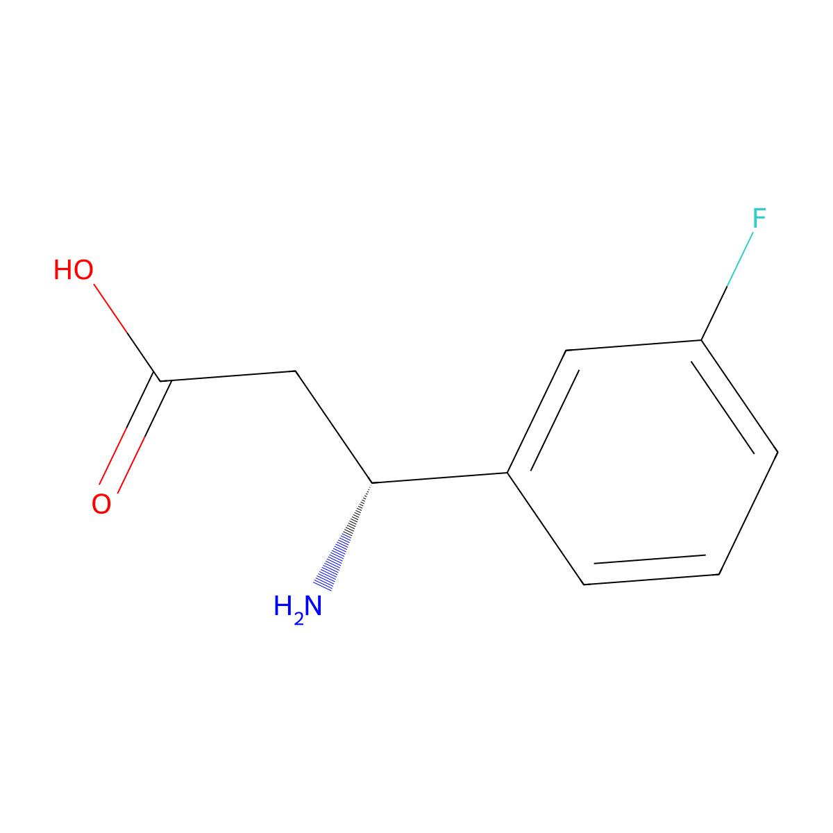 (3R)-3-Amino-3-(3-fluorophenyl)propanoic acid molecular structure, CAS 723284-81-9
