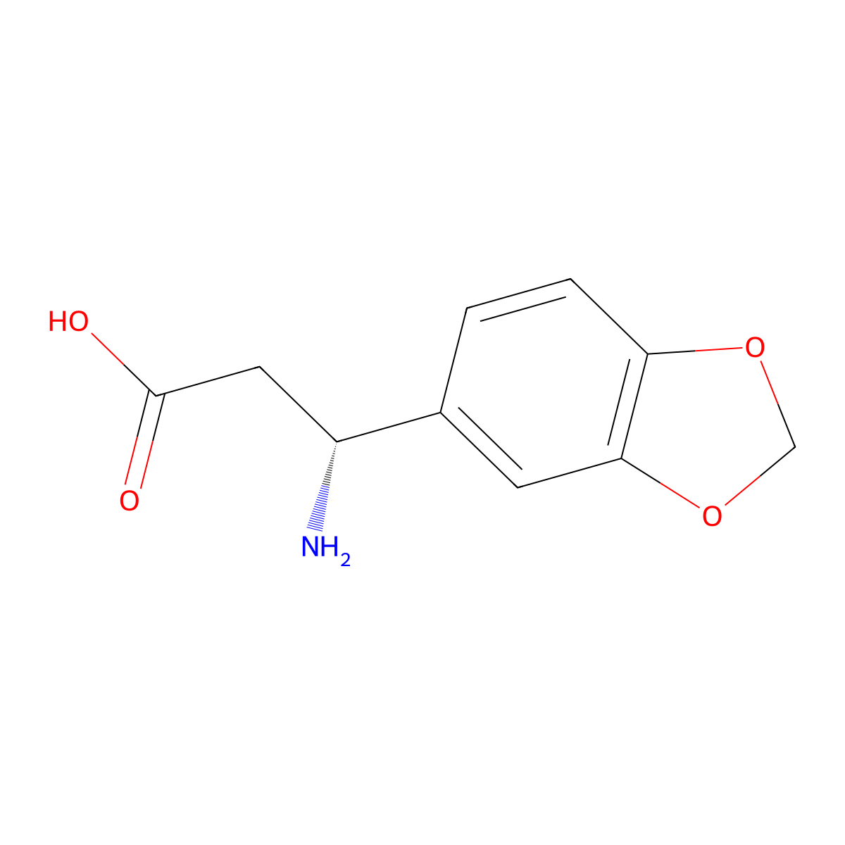 (R)-3-Amino-3-(benzo[d][1,3]dioxol-5-yl)propanoic acid molecular structure, CAS 723284-85-3