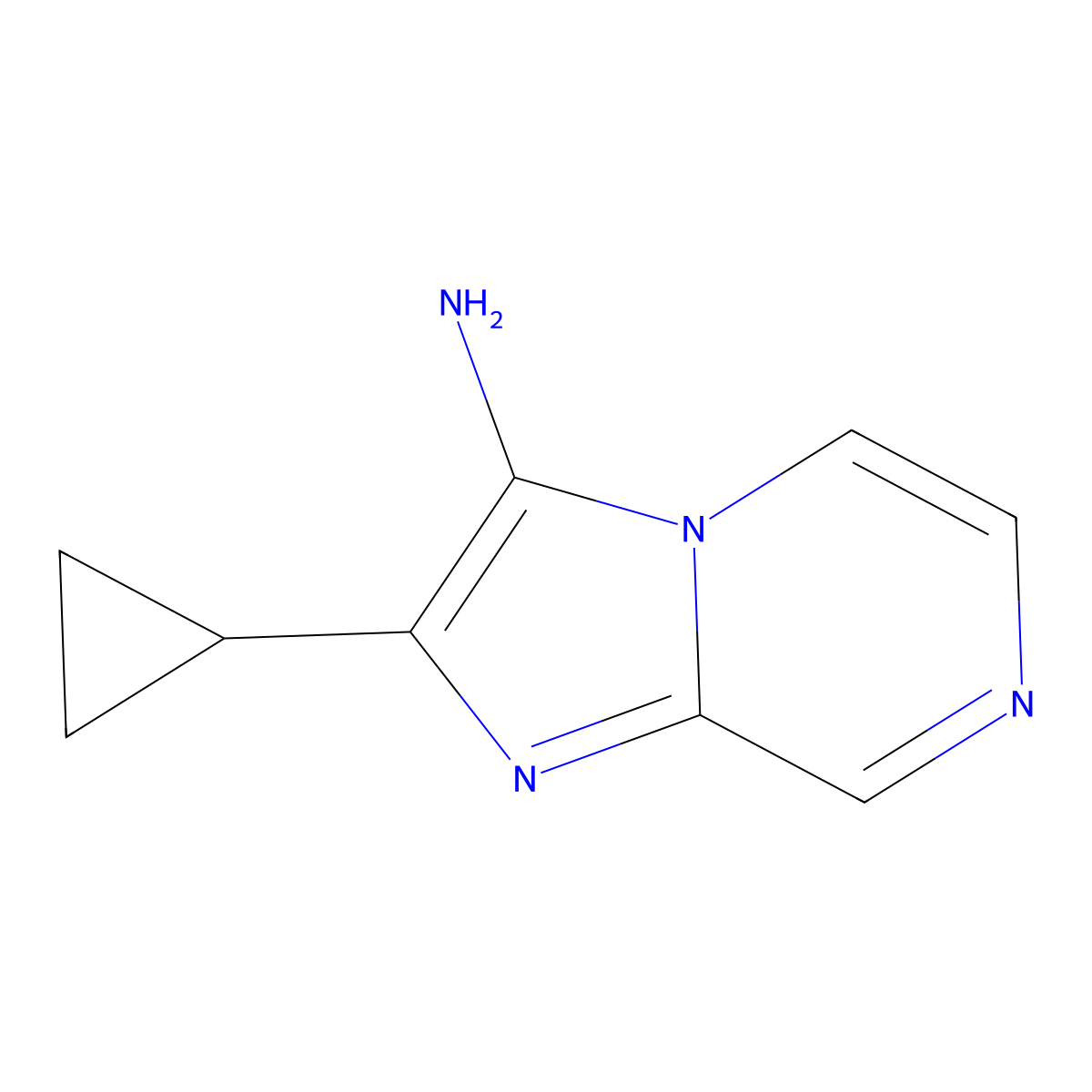 2-Cyclopropylimidazo[1,2-a]pyrazin-3-amine molecular structure, CAS 723286-63-3