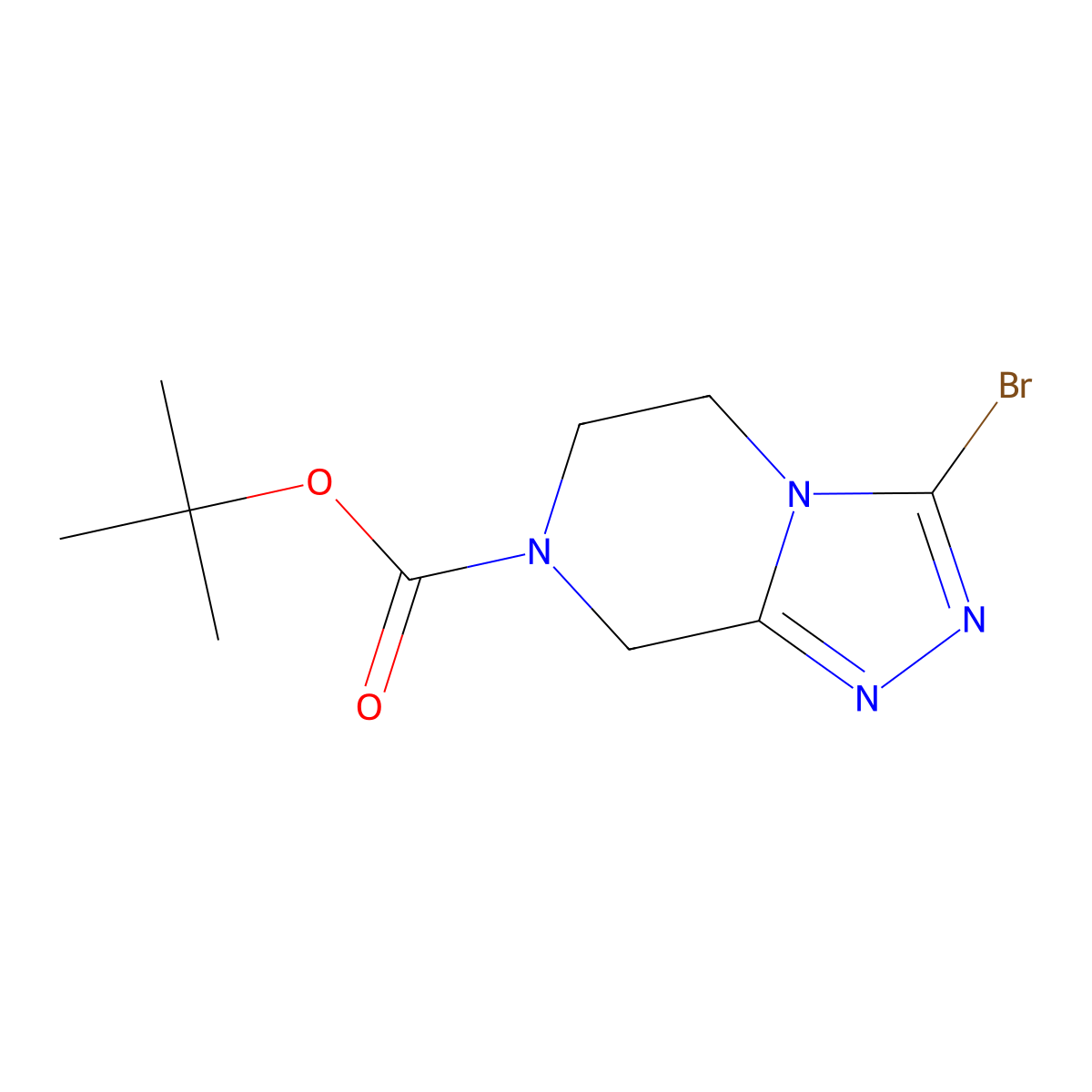tert-butyl 3-bromo-5H,6H,7H,8H-(1,2,4)triazolo(4,3-a)pyrazine-7-carboxylate molecular structure, CAS 723286-80-4