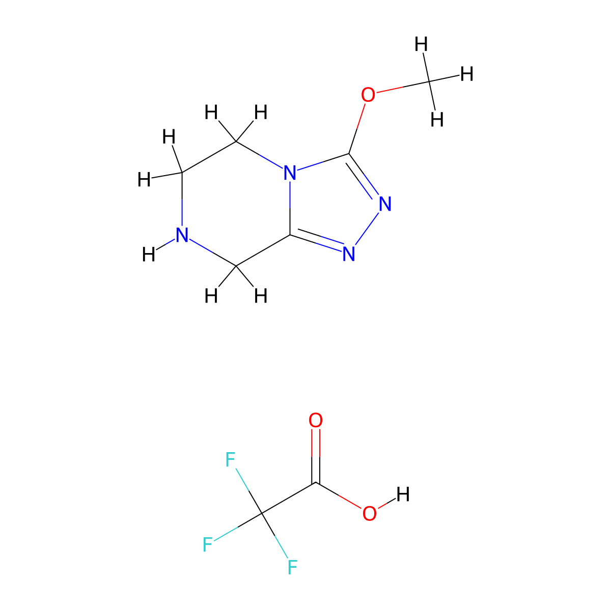 3-Methoxy-5,6,7,8-tetrahydro-[1,2,4]triazolo[4,3-a]pyrazine; 2,2,2-trifluoroacetate molecular structure, CAS 723286-83-7