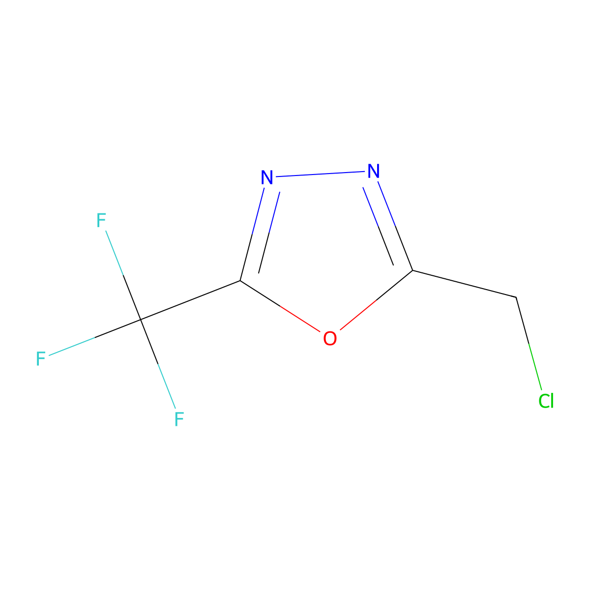 2-(Chloromethyl)-5-(trifluoromethyl)-1,3,4-oxadiazole molecular structure, CAS 723286-98-4
