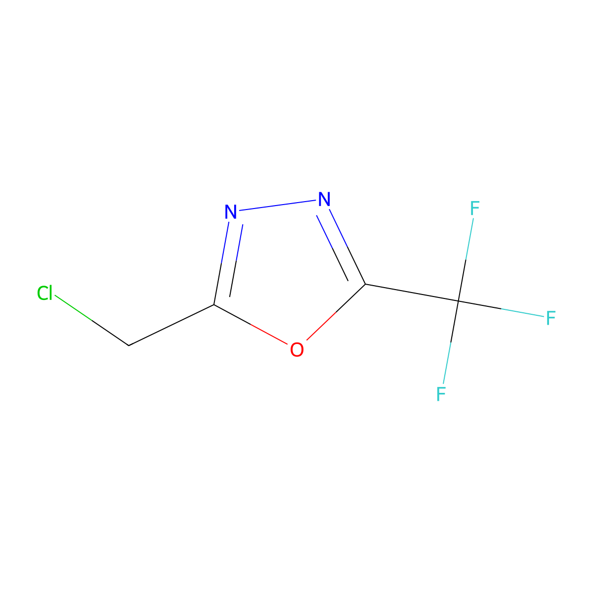 2-(Chloromethyl)-5-(trifluoromethyl)-1,3,4-oxadiazole molecular structure, CAS 723286-98-4